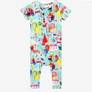 NWT posh peanut birthday short sleeve romper
